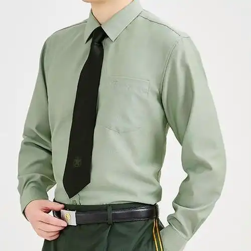添光陆军式长袖衬衣商务职业宽松大码衬衫军绿色内衬衣职业衬衫春秋