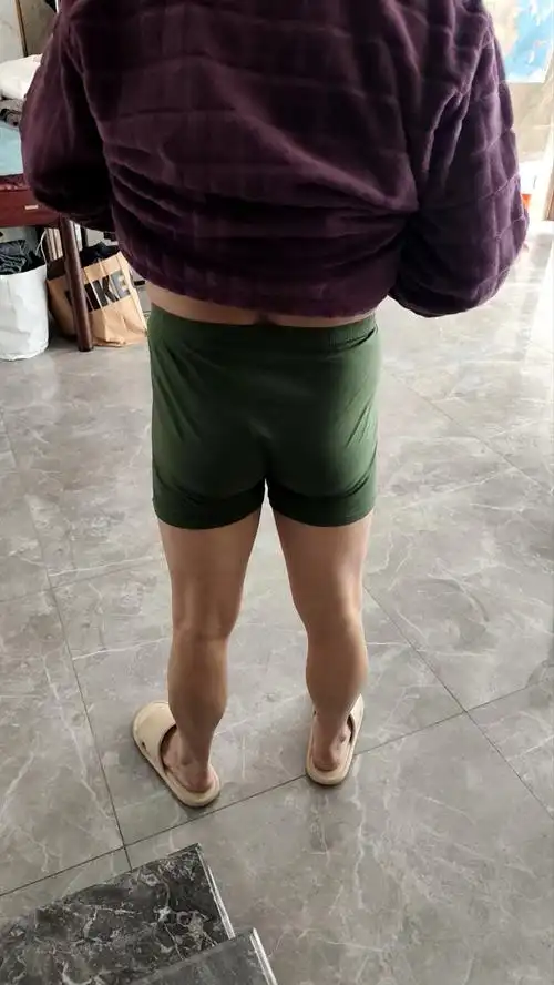 白色阿罗裤男士内裤男纯棉宽松平角款大码居家型加大肚子四角短裤