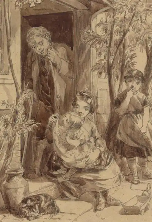 thomas gray - 19th century watercolour, bo-peep