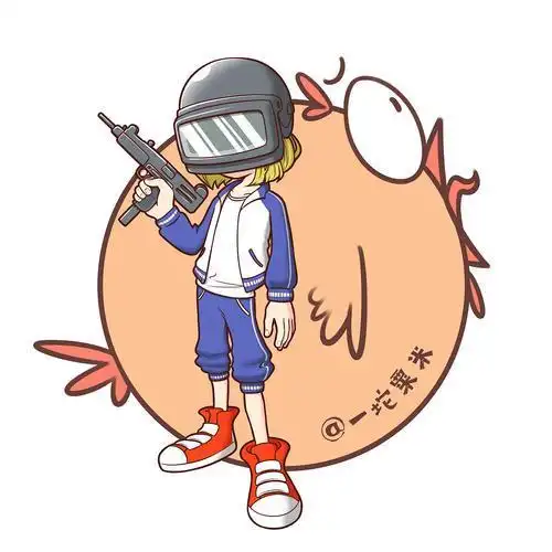 吃鸡人物简笔画卡通uzi