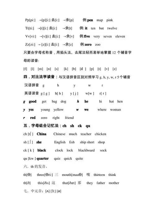 初一英语音标入门