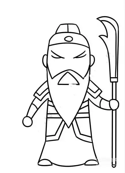 三国之关羽铅笔画简笔画绘画方法