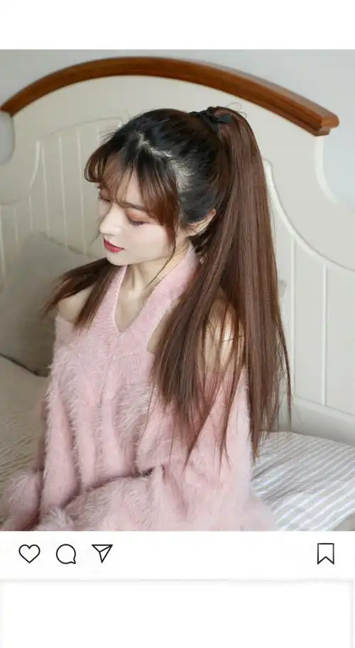 假发女长发马尾女中长款长直发接发片仿真发绑式假马尾辫子双马尾