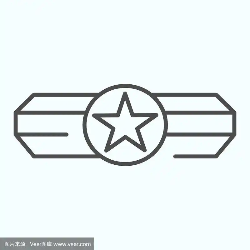 军衔与一个星矢量插图孤立在白色.