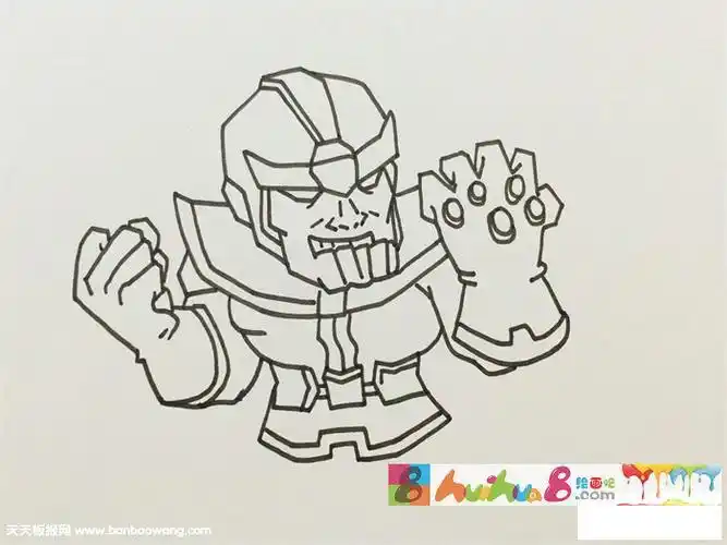 灭霸一步一步怎么画怎么画简笔画教程绘画吧-画画