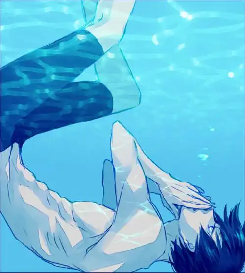沉在水里的动漫人物必着眼
