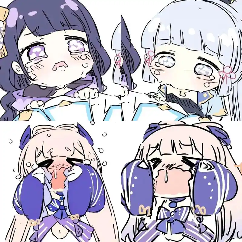 原神哭唧唧表情包 #八重神子雷电将军 #胡桃心海 #二次元 - 抖音