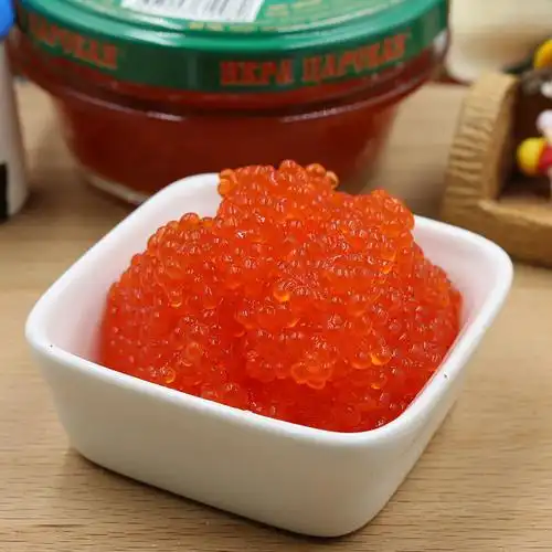 马哈红鱼籽鲟鱼黑鱼子酱寿司罐装人造鱼籽罐头 黑鱼籽105gx5罐【图片