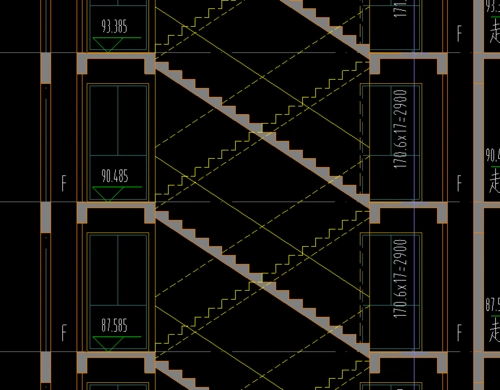 你好,请问这种楼梯该怎么画,这是两个双跑楼梯吗?