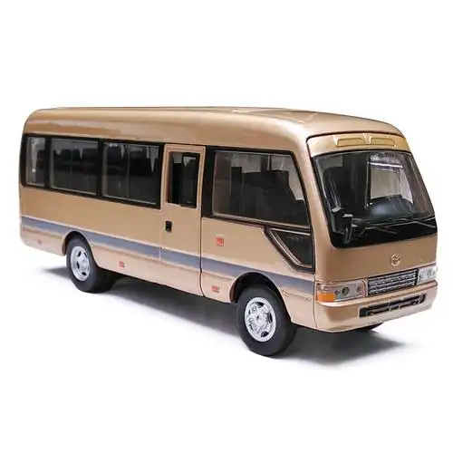 儿童合金丰田考斯特中巴客车玩具模型声光回力公交巴士儿童玩具汽车