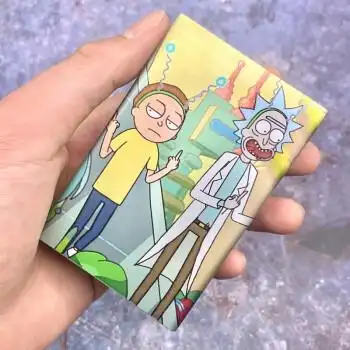 乳白色 瑞克和莫蒂  中指 装细烟盒子