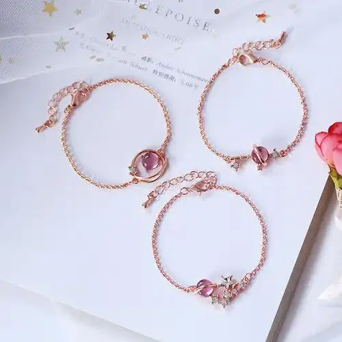 520礼物送女友情人节礼物闺蜜手链女学生三人韩版网红时尚星空梦幻