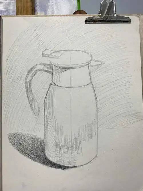 素描画  #零基础素描  #学习  #素描  #素描静物  #热水壶  #薯队长
