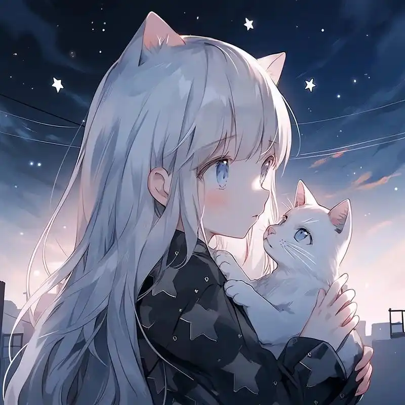 猫耳小姐姐和她的小可爱‖治愈系闺蜜头像