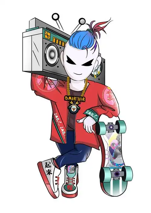 嘻哈,时尚插图,插画
