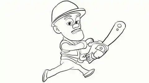 小林简笔画 熊出没之光头强拿电锯简笔画