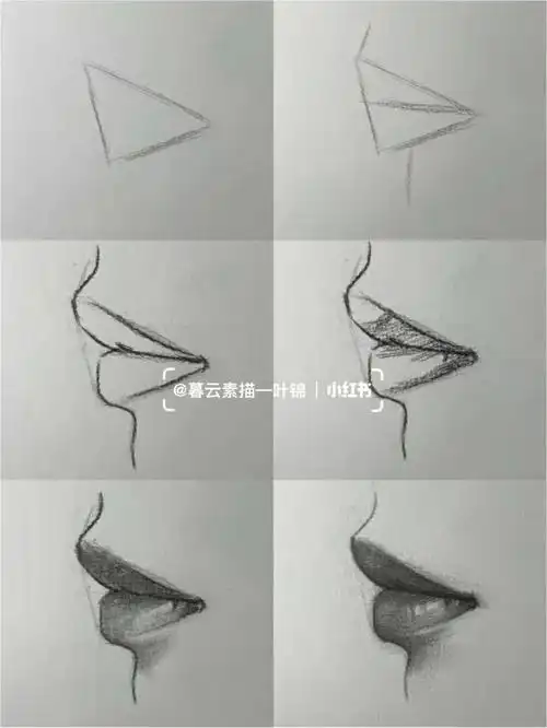 超详细侧面嘴巴画法