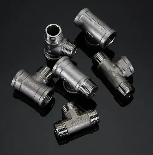 304四通水暖4分三通不锈钢外丝内丝燃气一分二水管接头配件分水器