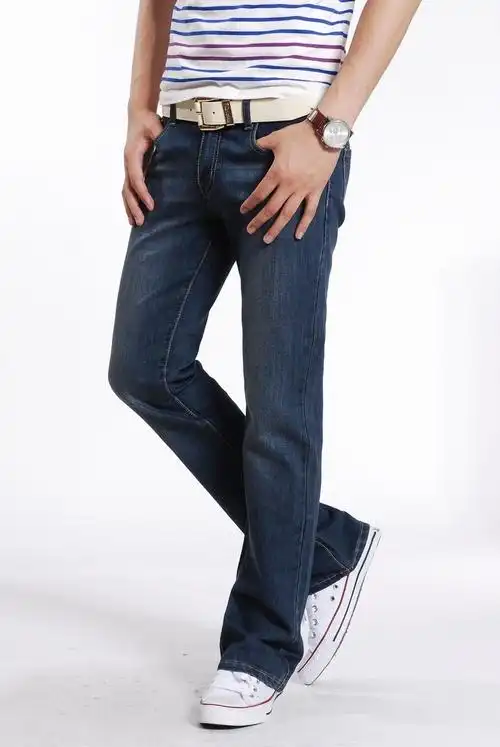 韩版男士牛仔微喇叭裤 17新款男式牛仔喇叭裤子 春夏季牛仔男潮