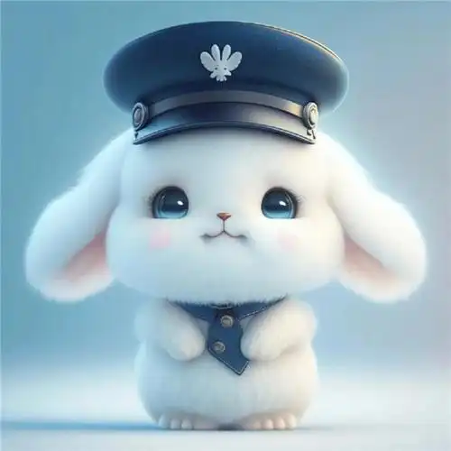 可爱小白兔戴帽子头像图片
