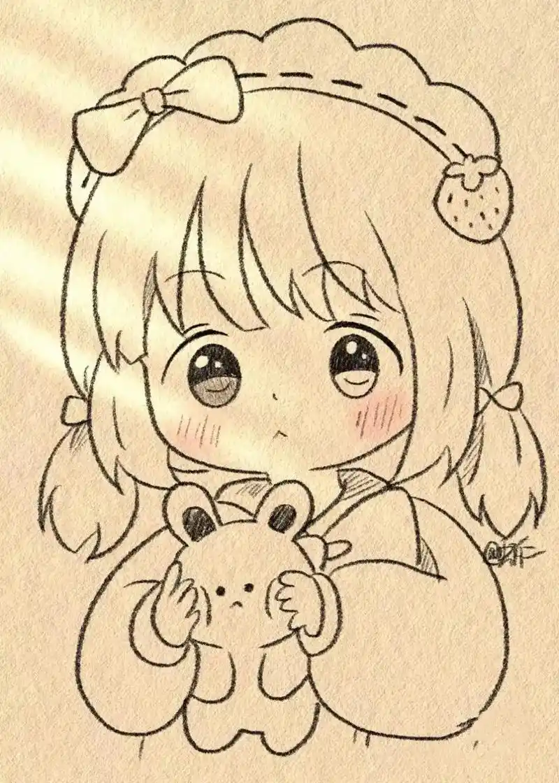 萌萌小女孩#简笔画 #卡通画 #我又来送图啦 #好图分享 # - 抖音