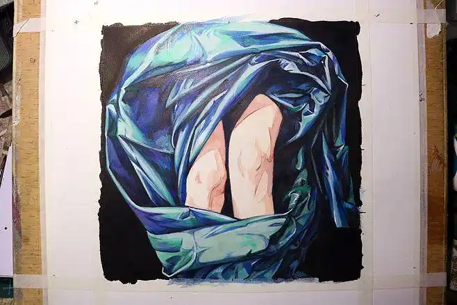 水彩,彩铅手绘丝绸质感步骤图