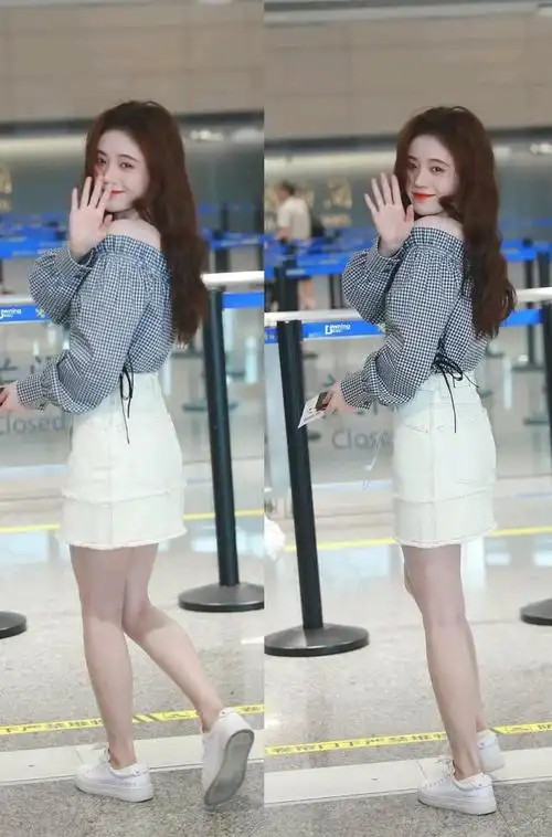 鞠婧祎晒出生活照,红唇配上格子吊带裙,有一种说不出的美!