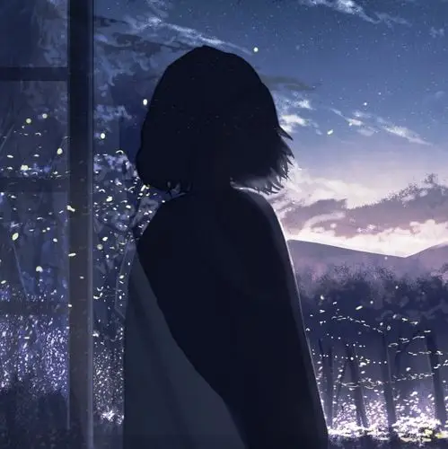 蓝色忧郁悲伤意境动漫头像合集