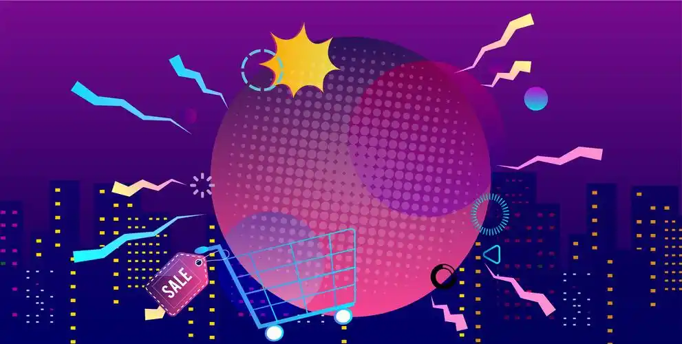 电子购物促销海报横版