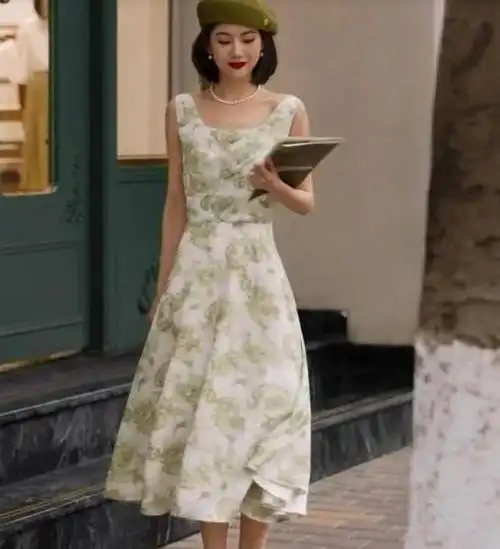 2024夏流行一种穿法,叫"长裙 浅口鞋"时髦减龄,50岁也在穿|雪纺|碎花