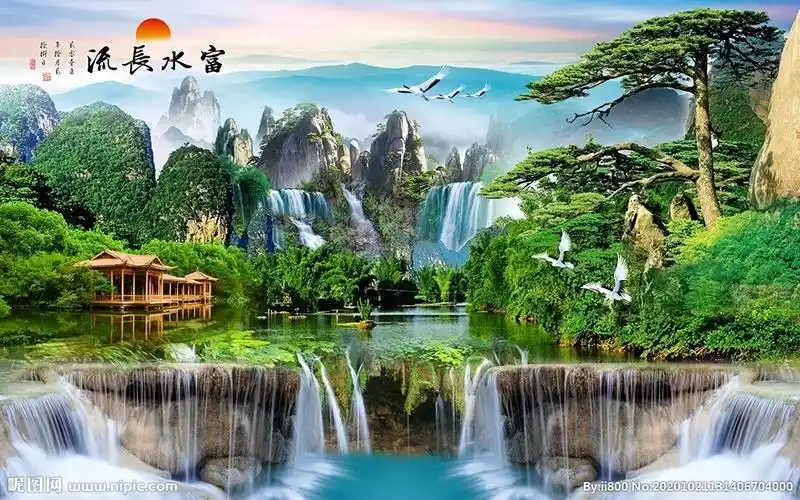 风景如画电视背景墙图片