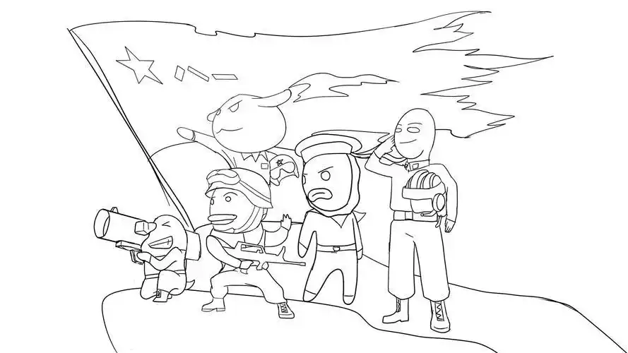 人民解放军简笔画视频