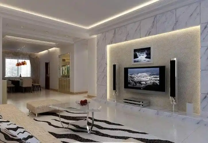 85平简欧风格客厅沙发背景墙挂画效果图