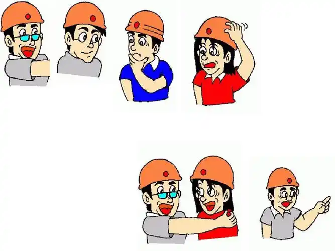 工厂卡通小人插图ppt素材