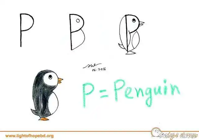 g字母简笔画小动物