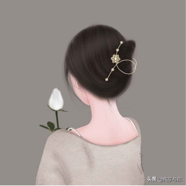 超美超温柔的手绘女生背影头像手绘女生背影头像