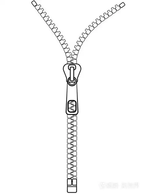 拉链关闭关闭拉链轮廓线性矢量图像