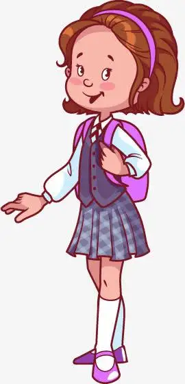 卡通女学生矢量素材