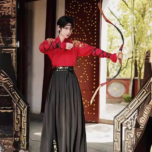 5688汉服龙纹金线绣花交领武侠情侣古风侠客男女大码套装限价40