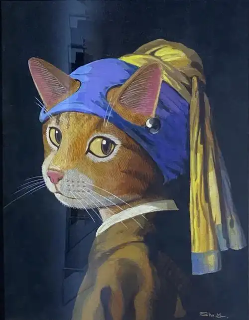猫咪名画展:61件萌宠版世界名画亮相