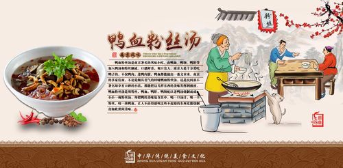 764海报印制展板写真贴纸素材2902传统地方美食鸭血粉丝汤宣传图