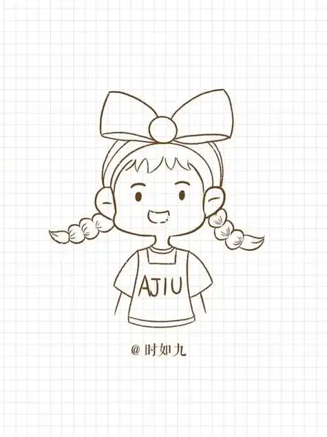 简单又可爱的小女孩简笔画