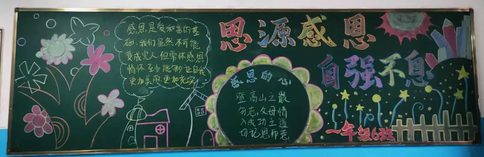 托克逊县第一小学举行"思源感恩 自强不息"主题黑板报评比展示活动
