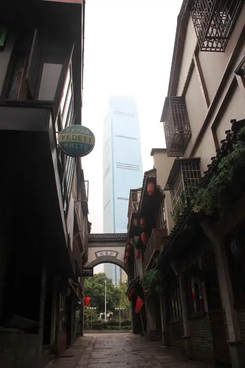 清晨,仰看湖南省        ,化龙池远离喧嚣,归于平静,没有了璀璨的霓虹