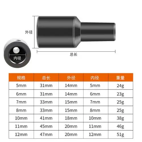 夹头锥度连接微型电钻b12可拆卸电磨磨头diy接杆