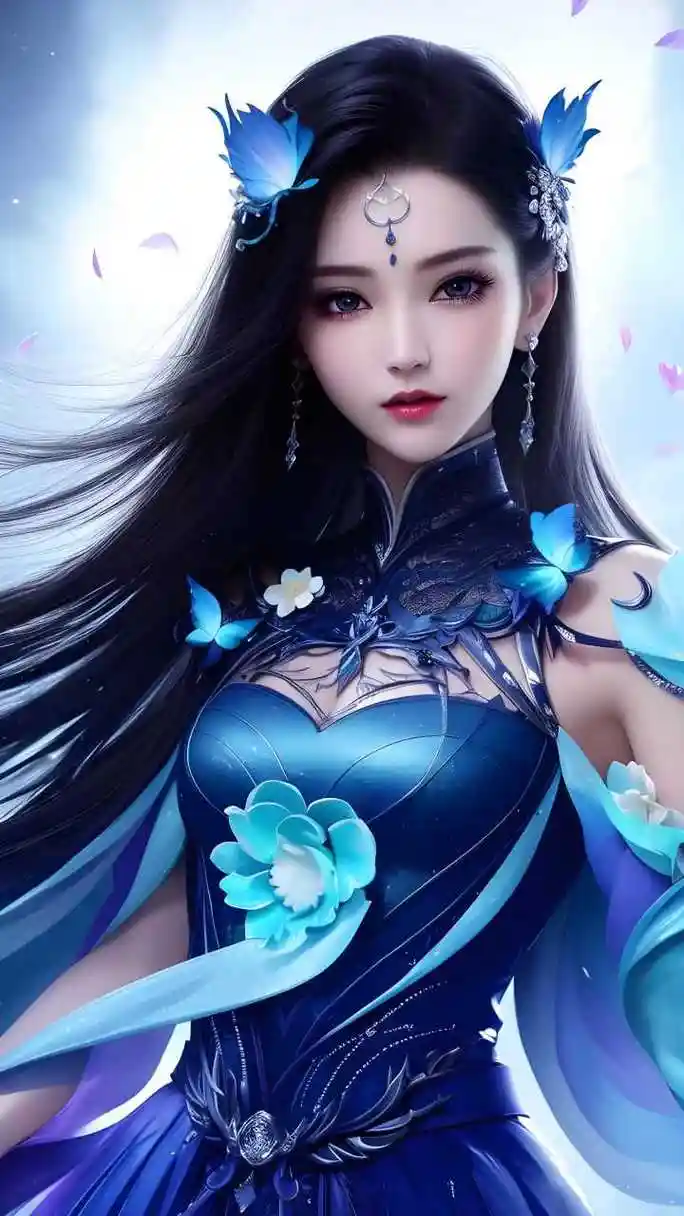 ai绘画# #ai绘画创作# #ai作画# #动漫美图# #古风美女图#  蝴蝶飘飞