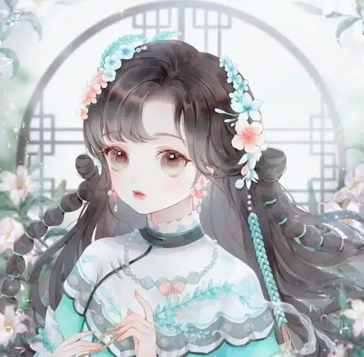 古风萝莉萌系女头像两脸夭桃从镜发一眸春水照人寒