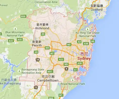 悉尼地图悉尼地图中文版悉尼旅游地图