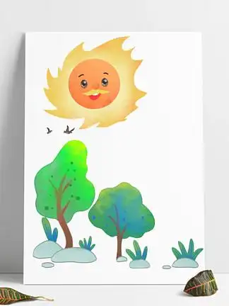 119卡通儿童填色简笔画向日葵太阳花盆栽免抠2119208手绘卡通墨镜太阳