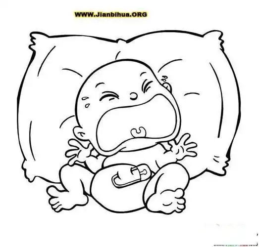 画刚出生的婴儿简笔画